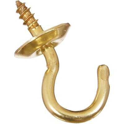 National V2021 1/2 In. Solid Brass Series Cup Hook (6 Count)