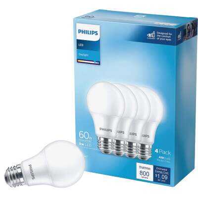 Philips 60W Equivalent Daylight A19 Medium LED Light Bulb (4-Pack)