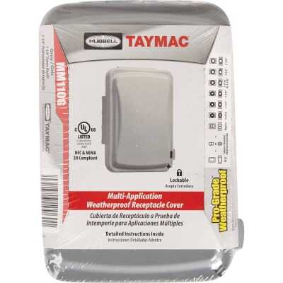 TayMac Single Gang Retangular Polycarbonate Gray Weatherproof Outdoor Box Flip Cover